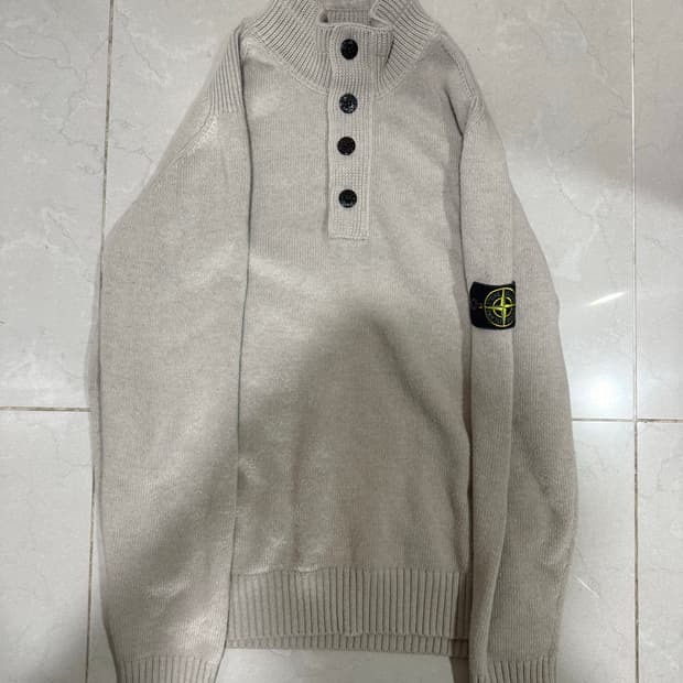 [당일출고,XL] 스톤아일랜드 램스울 반집업 니트