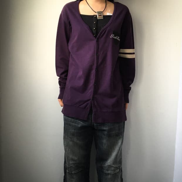 Purple cardigan