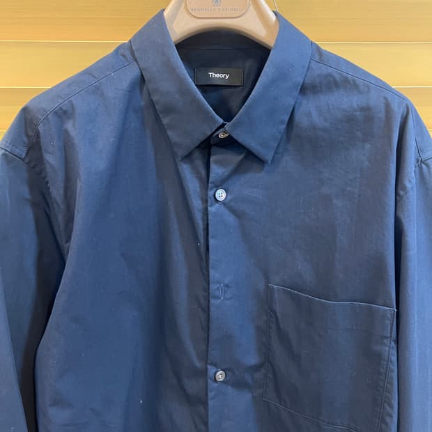 띠어리 남성 다크네이비 코튼긴팔셔츠