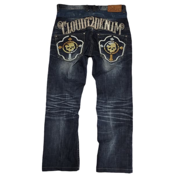 CLOUD72 오리엔탈 레이어드 워싱 데님팬츠