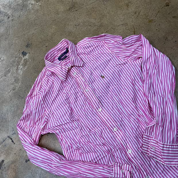 [정품/10] 폴로 랄프로렌 핑크 스트라이프 셔츠 b10