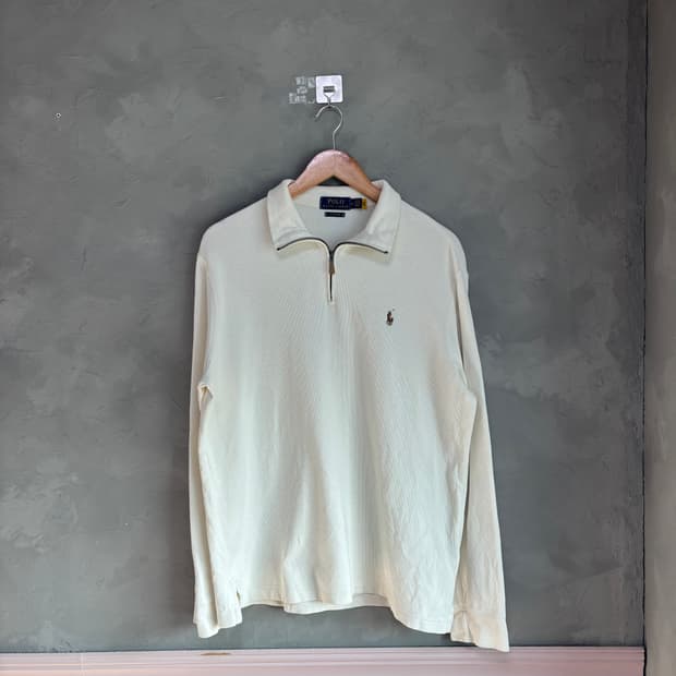 폴로 랄프로렌 반집업 니트 크림 화이트