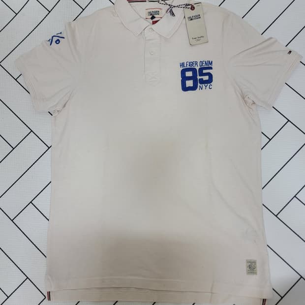 (새제품)타미힐피거 데님 85 NYC 반팔 카라티