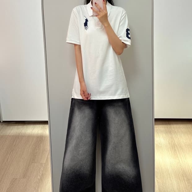 폴로 랄프로렌 빅포니 화이트 카라 반팔 티셔츠