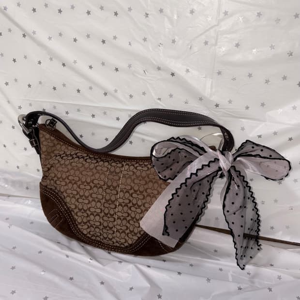 Coach pattern brown shoulder bag