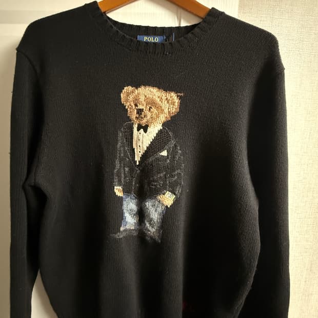 폴로 랄프로렌 곰돌이 니트 블랙 L