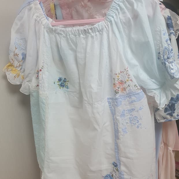 엔느 빈티지 패치워크 블라우스