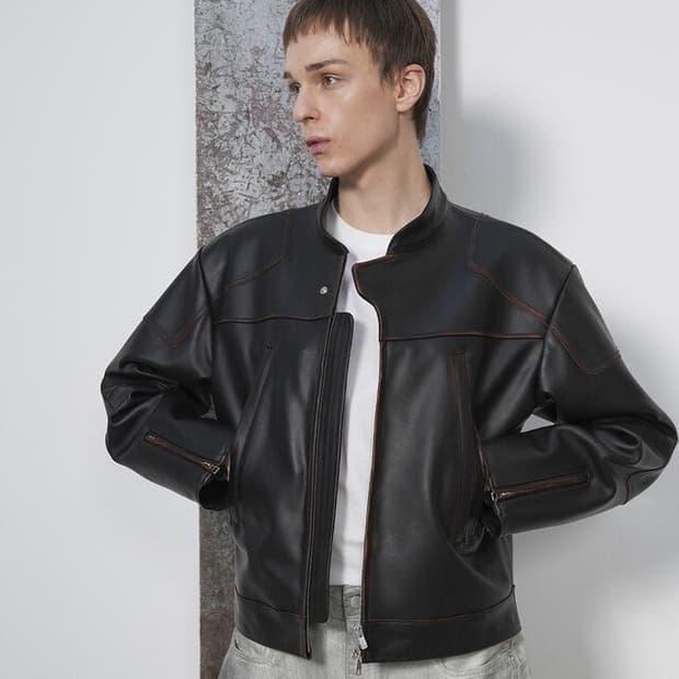 Yiyae 모디파이드 레더 바이커 자켓 M