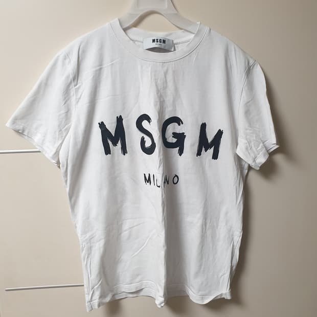 [여성] MSGM 밀라노 로고 반팔티 화이트