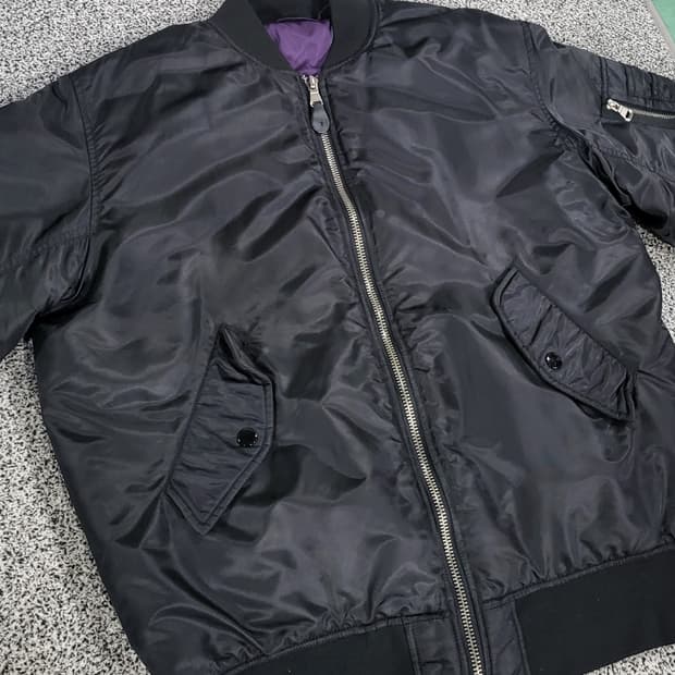 블랙 항공 점퍼 스타일 패딩 자켓