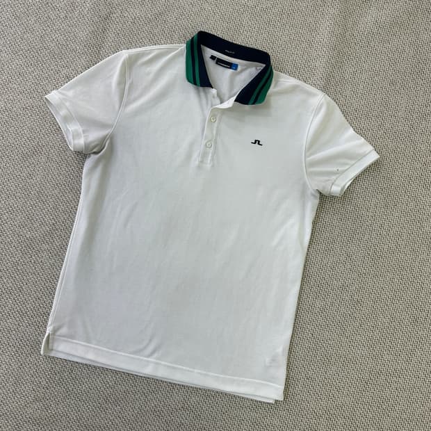 M 제이린드버그 화이트 반팔 카라티 0420D