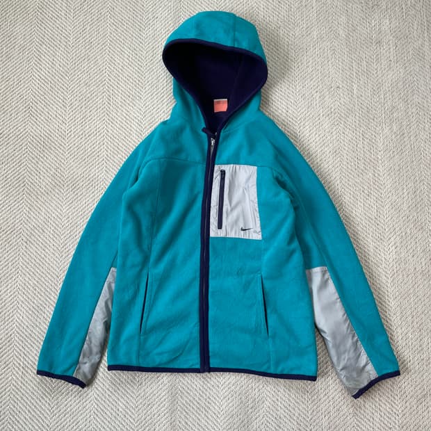 나이키 나일론 플리스 후드 집업 