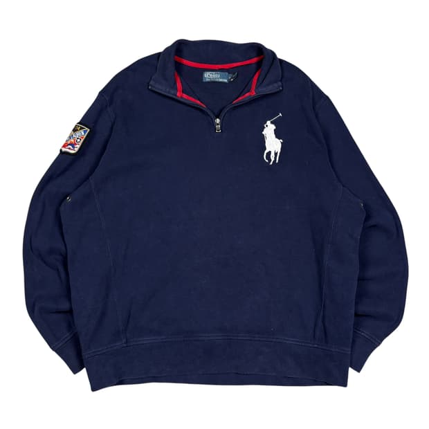 폴로 랄프로렌 네이비 빅 포니 스키패치 하프집