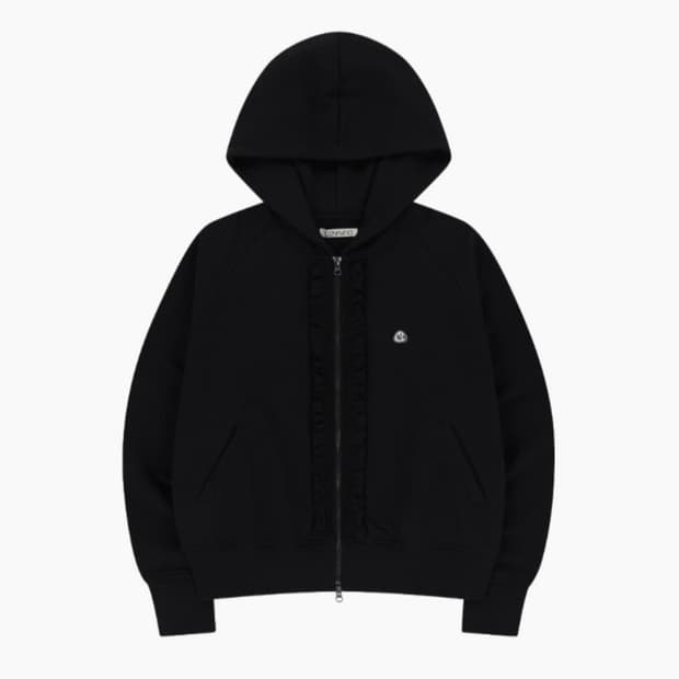 코이세이오 러플 레이스 후드집업 블랙