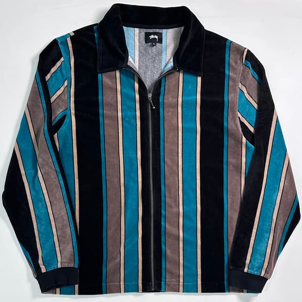 스투시 벨루아 스트라이프 풀 집업 