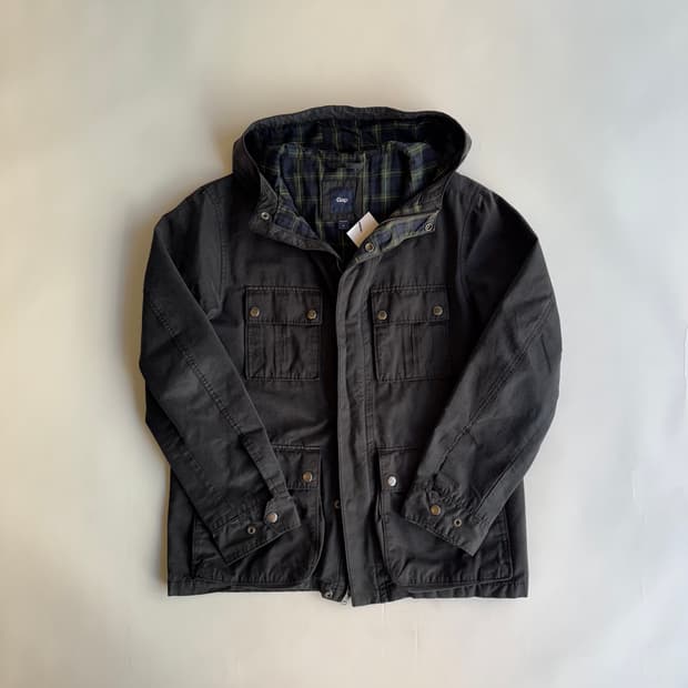 GAP Tartan Check Lined Hooded Parka