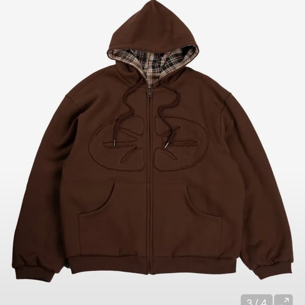 이알티알 리버시블 브라운 후드 집업