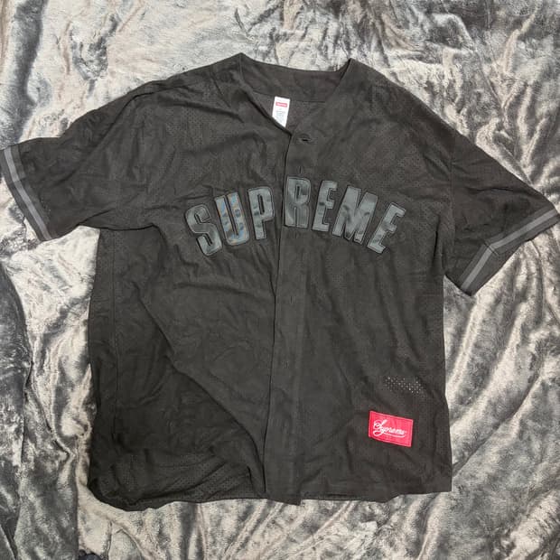 슈프림 울트라스웨이드 메쉬 베이스볼 저지 블랙 - 24SS L