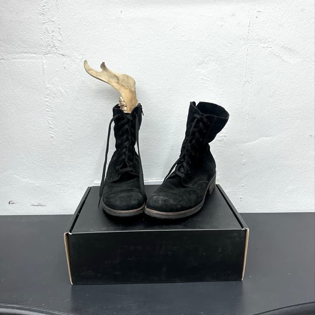 La Canadienne suede lace up combat boots
