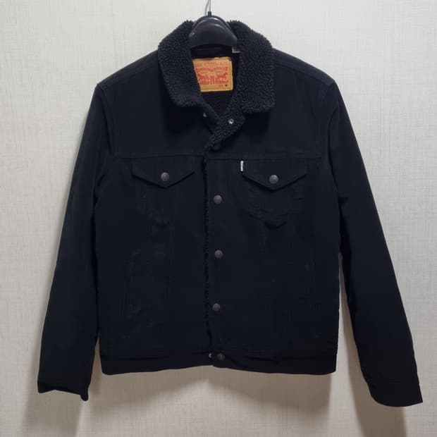 ( M )  리바이스 블랙 코듀로이 쉐르파 트러커 자켓