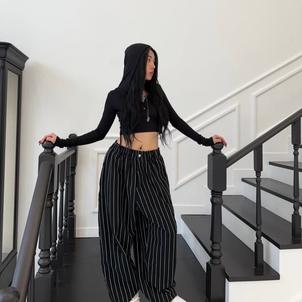 더미스테리어스호텔 스트라이프 스웻 팬츠