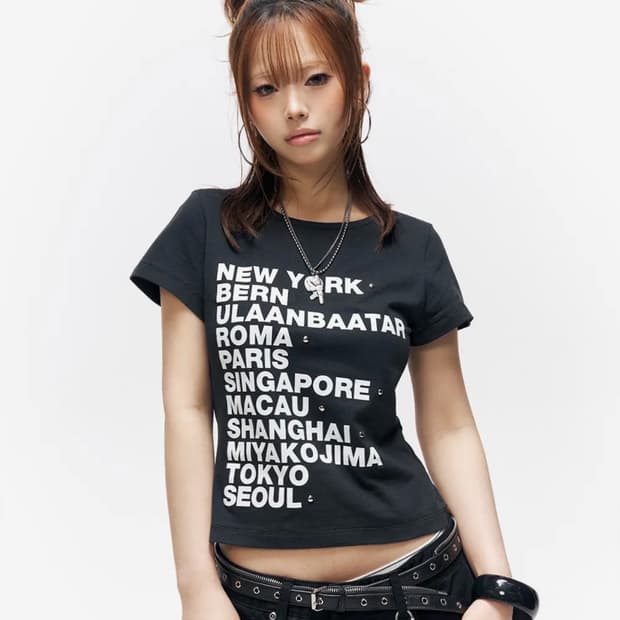 스키즘 인듀싱 월드라인 그래픽 반팔 티셔츠 블랙
