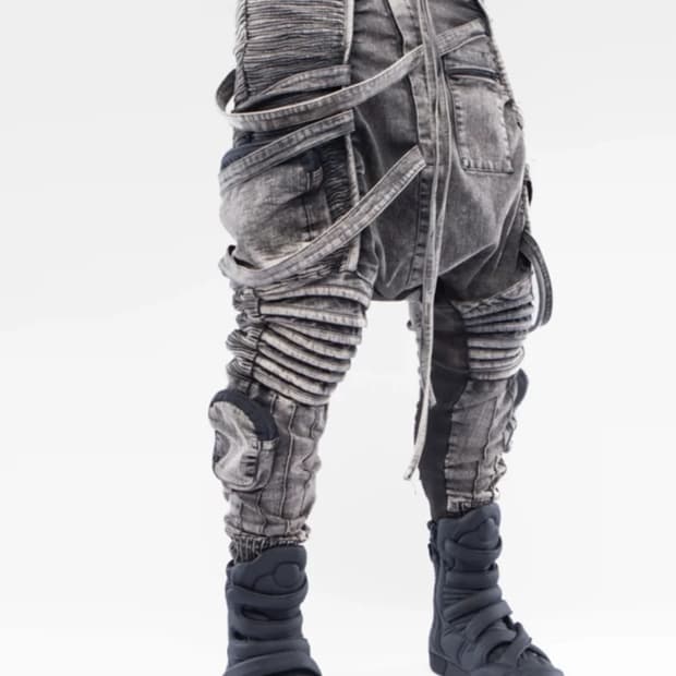 빈티지 고프코어 그레이 새깅팬츠