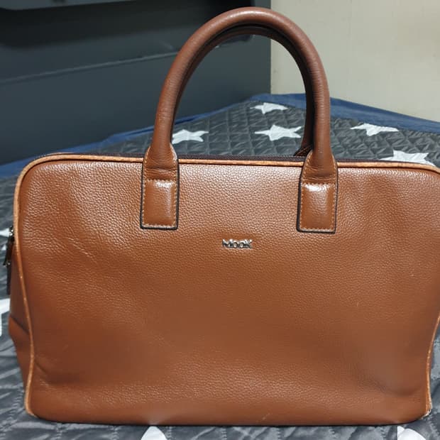 MOOK 무크 클래식 소가죽 비지니스 가방 브라운