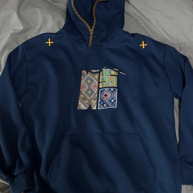 빈티지 스즈코 히피 네이비 후드티