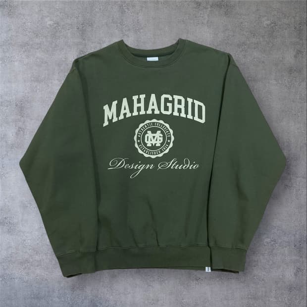 마하그리드 빅로고 카키 맨투맨