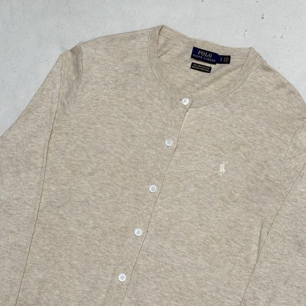 S 폴로랄프로렌 피마코튼 아이보리 가디건