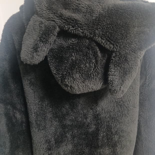 빈티지 동물 귀 퍼파카 블랙