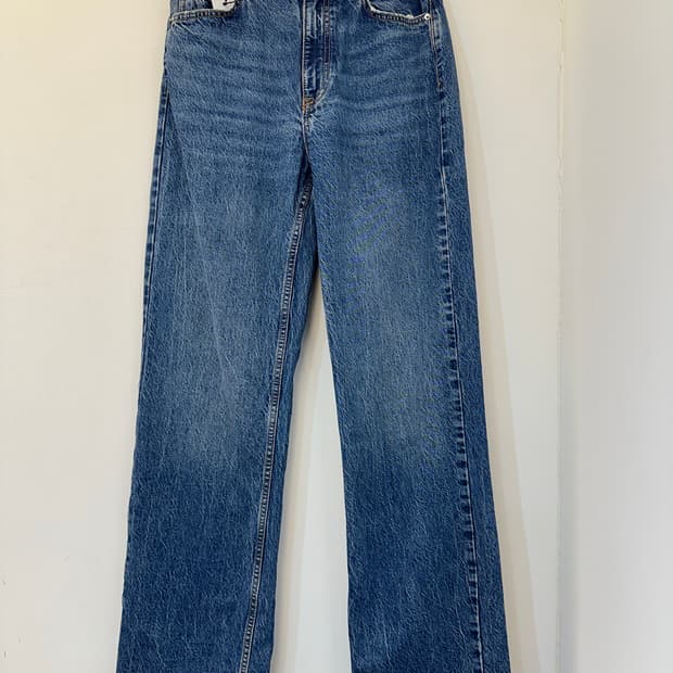 eu36) 자라 중청 워싱 일자 청바지