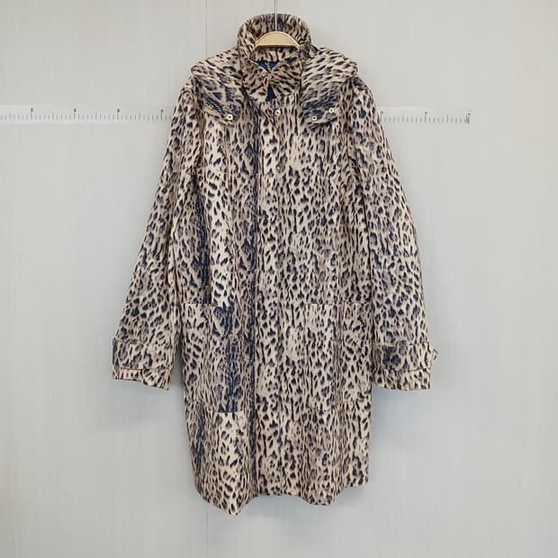 J. Crew 레오파드 패턴 후드 롱 코트
