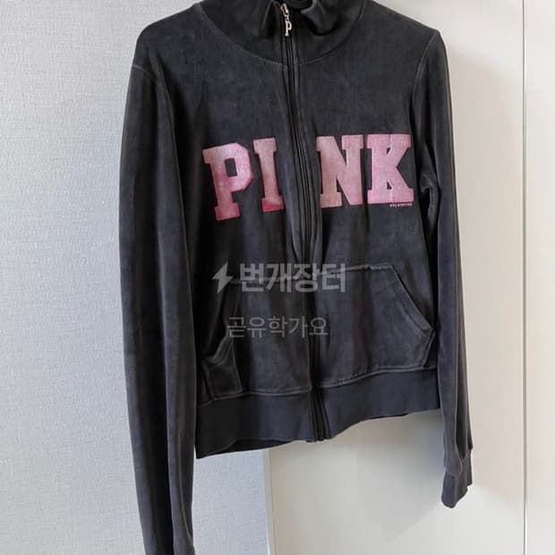 PINK 벨벳 글리터 트레이닝 탑 Y2K 갸루 