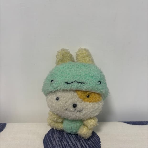 토끼탈 쓴 고양이 인형 키링