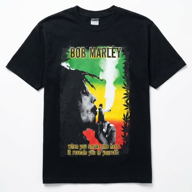 00년대 
BOB MARLEY 프린트 코튼 티셔츠 
블랙 M