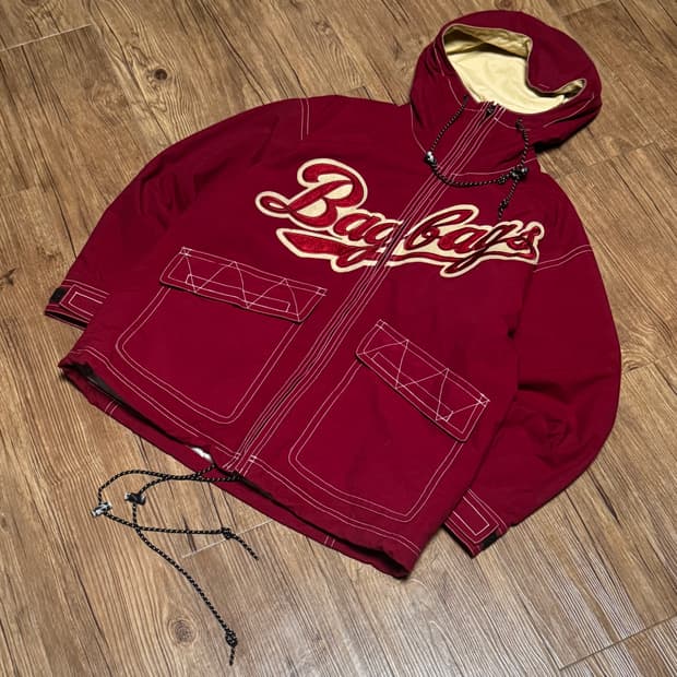 [M] Bag-bags 올드스쿨 버건디 후드 자켓