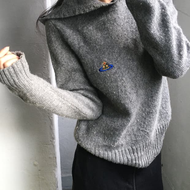 Vivienne Westwood 비비안웨스트우드 90s 그레이 니트 후드