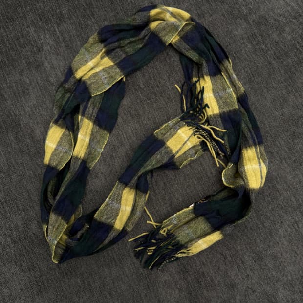 빈티지 캐시미어 체크 머플러