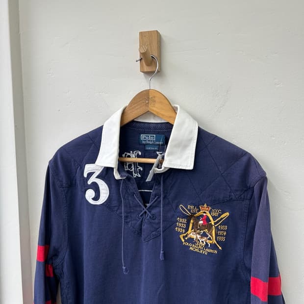 16360 - 폴로 랄프로렌 네이비 빅로고 럭비티