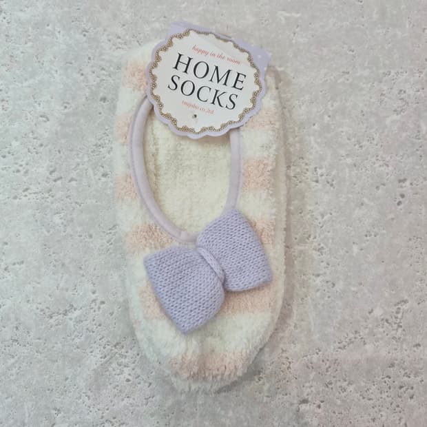 리본 보아털  룸슈즈 실내용 덧신