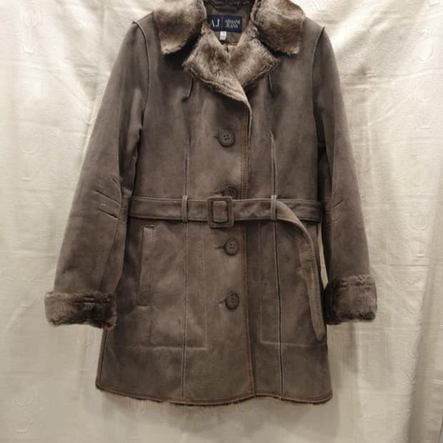 아르마니 진스 여성 무스탕 코트 EU 36(S)