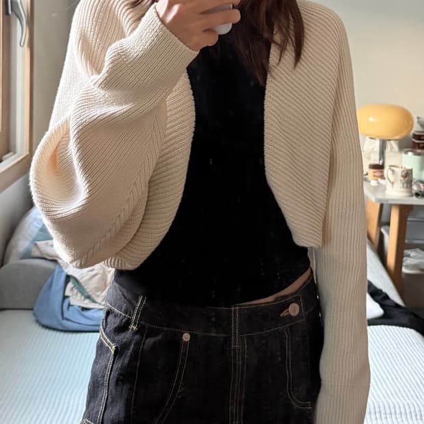 자라 니트 암워머 볼레로 가디건