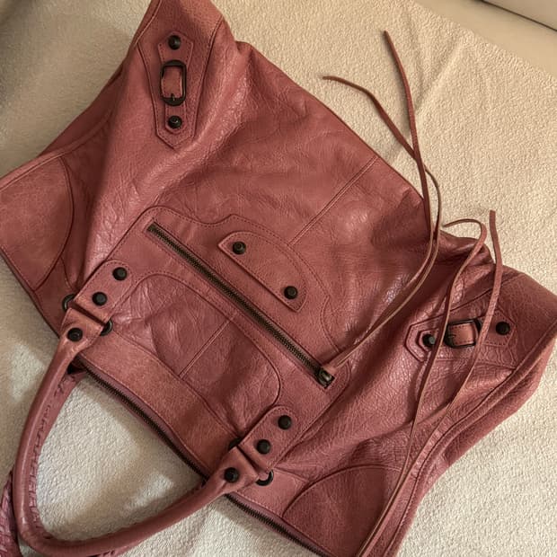 발렌시아가 모터백 라지 핑크