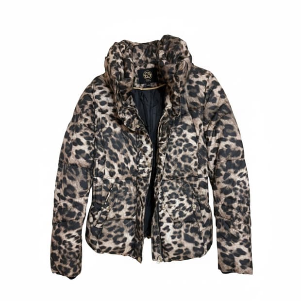 GGPX 레오파드 패턴 패딩 S 