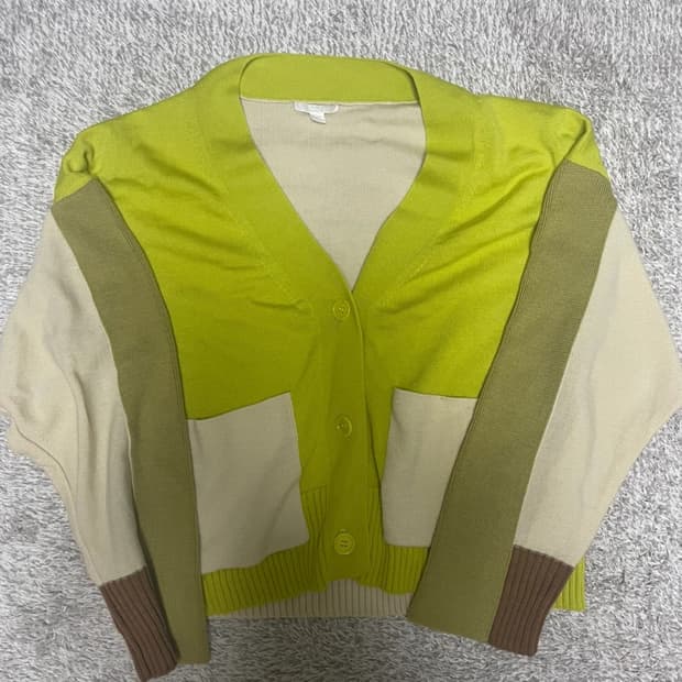 코스 배색 가디건