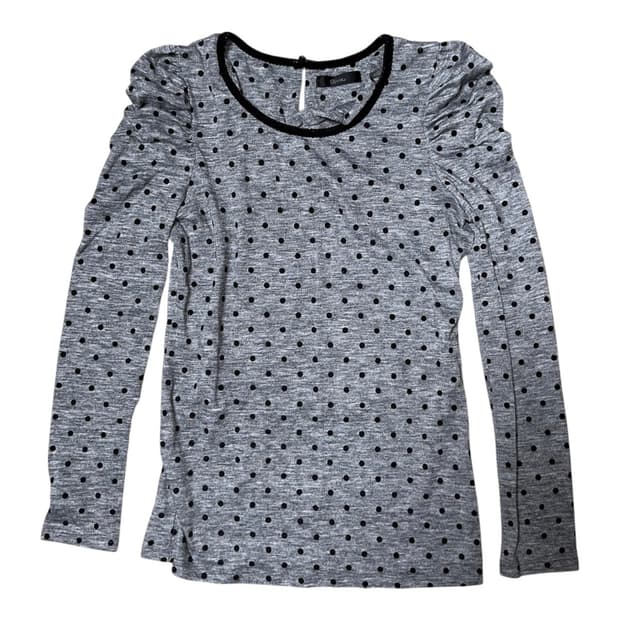 y2k 도트 셔링 퍼프 롱슬리브