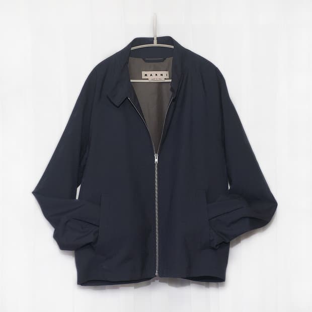 신품급) 마르니 버튼넥 집업 블루종 미니멀 자켓 (48 / 100+)