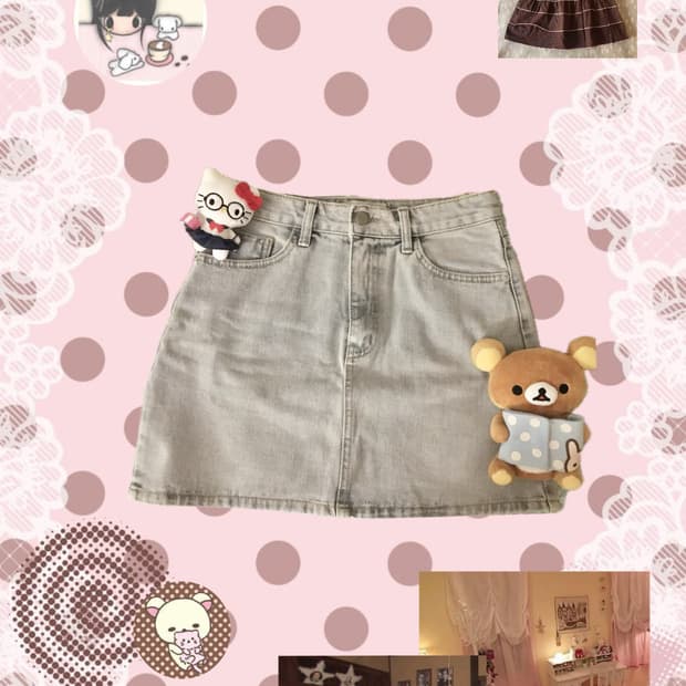 빈티지 。✱*.:。✧*.。✰*.:。✧ 청치마 미니스커트 기본템